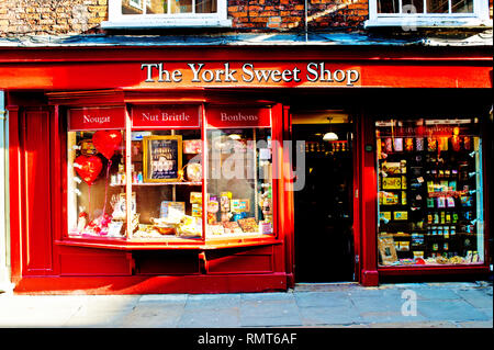 Die York Sweet Shop, Low Petergate, York, England Stockfoto