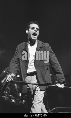 Sänger Marc Anthony ist dargestellt auf der Bühne während einer "live"-Konzert aussehen. Stockfoto