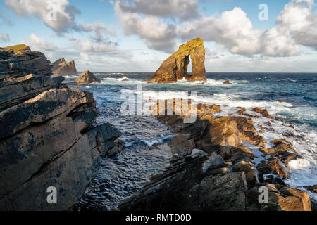 Gaada Stapel auf Foula Stockfoto