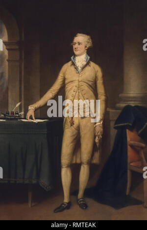 Alexander Hamilton (1757-1804), in voller Länge Porträt von Thomas Hamilton Crawford, Mezzotint, 1932 Stockfoto