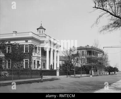 Wohnsitze auf Süden Batterie, Charleston, South Carolina, USA, Detroit Publishing Company, 1904 Stockfoto