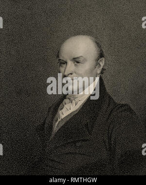 John Quincy Adams (1767-1848), 6. der Präsident der Vereinigten Staaten, Kopf und Schultern Portrait, Gravur von James Barton Longacre, 1825 Stockfoto