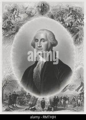 George Washington (1732-99), erster Präsident der Vereinigten Staaten, in voller Länge Porträt, Kupferstich von John Chester Buttre, 1866 Stockfoto