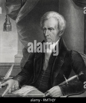 Andrew Jackson (1767-1845), 7. der Präsident der Vereinigten Staaten, halber Länge eingesetzt, Porträt, Esra, Bisbee, 1833 Stockfoto