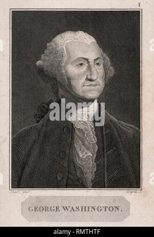 George Washington (1732-99), der erste Präsident der Vereinigten Staaten, halber Länge Porträt, Gravur Stockfoto