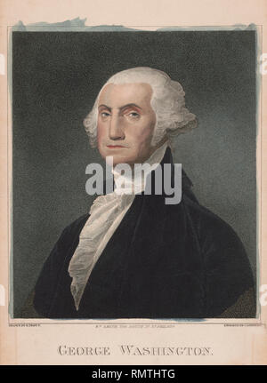 George Washington (1732-99), der erste Präsident der Vereinigten Staaten, halber Länge Porträt, gezeichnet von B. Trott, graviert von Christian Gobrecht Stockfoto