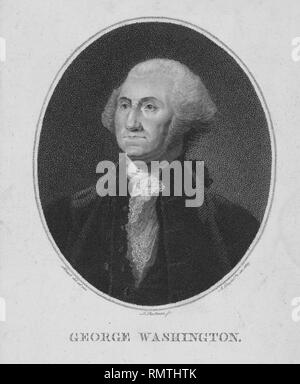 George Washington (1732-99), der erste Präsident der Vereinigten Staaten, halber Länge Portrait, gestochen von lodewyk Portman nach einem Gemälde von Gilbert Stuart, 1805 Stockfoto