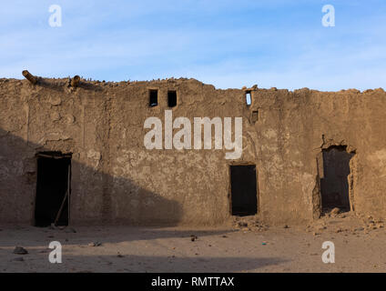 Abandonned mudbrick Haus, nördlichen Staat, Al-Khandaq, Sudan Stockfoto