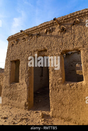 Abandonned mudbrick Haus, nördlichen Staat, Al-Khandaq, Sudan Stockfoto