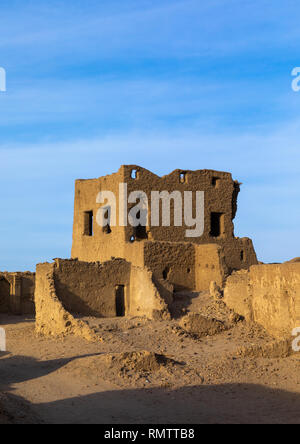 Abandonned mudbrick Haus, nördlichen Staat, Al-Khandaq, Sudan Stockfoto