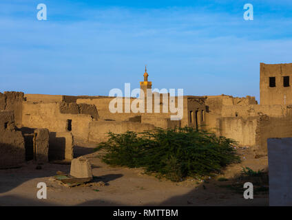 Abandonned mudbrick Häuser, nördlichen Staat, Al-Khandaq, Sudan Stockfoto