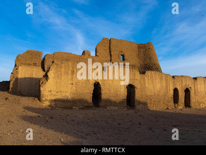 Abandonned mudbrick Haus, nördlichen Staat, Al-Khandaq, Sudan Stockfoto