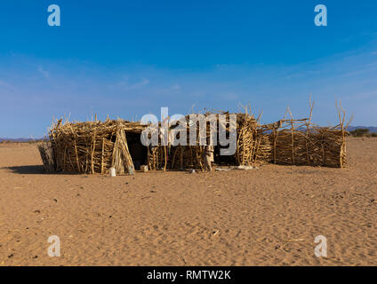 Bedouin Village in Bayoda Wüste, nördlichen Staat, Bayuda Wüste, Sudan Stockfoto