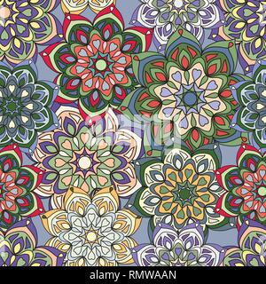 Nahtlose Muster mit Vintage dekorative Elemente. Ethnische Motive. Perfekt für den Druck auf Stoff oder Papier. Vector Illustration. Stock Vektor