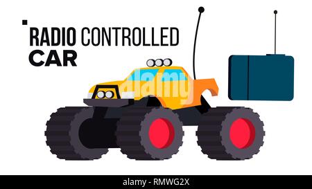 Radio Controlled Car Spielzeug Vektor. Isolierte flache Cartoon Illustration Stock Vektor