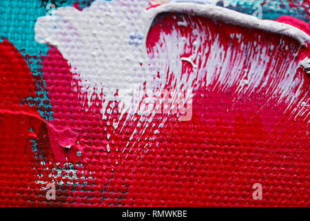 Abstrakte Kunst Hintergrund. Ölmalerei auf Leinwand. Farbe Textur. Fragment der Kunstwerke. Stockfoto