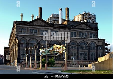 Die alte Union Licht und Power Company in St. Louis Missouri neben der Riverfront Trail entfernt. Stockfoto