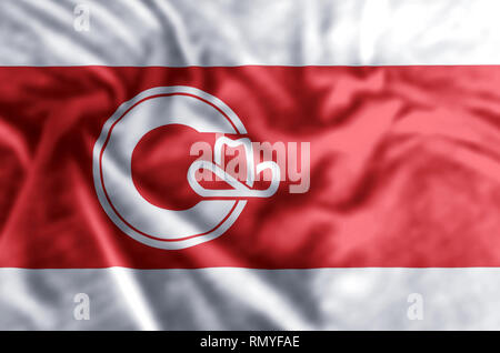 Calgary, Alberta stilvolle winken und closeup flag Abbildung. Perfekt für Hintergrund oder Textur. Stockfoto