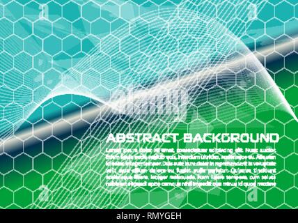 Moderne abstrakte farbenfrohe vector Hintergrund mit Sechsecken in Blau und Grün Stock Vektor