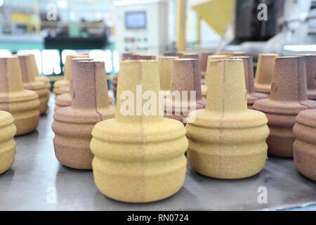 Beschichtet Sand Produkte für Gießen Stockfoto