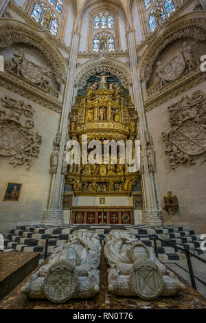 Burgos, Spanien - 24. März 2017. Innenraum der Constable Kapelle (Capilla de Los Condestables) an der Kathedrale der Heiligen Maria von Burgos (Santa Maria de Burgos Stockfoto