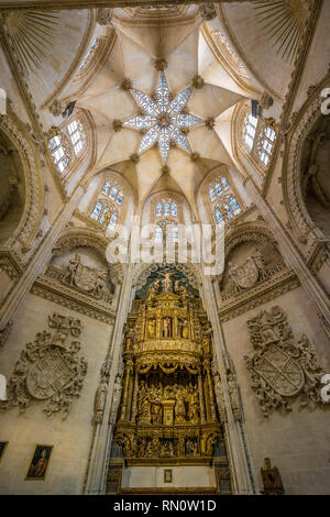 Burgos, Spanien - 24. März 2017. Innenraum der Constable Kapelle (Capilla de Los Condestables) an der Kathedrale der Heiligen Maria von Burgos (Santa Maria de Burgos Stockfoto