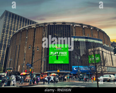 New York City, USA - April 2018: Madison Square Garden von Manhattan Stockfoto