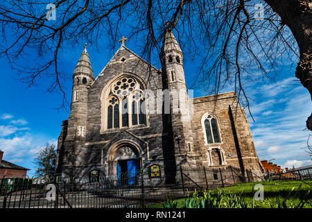 Kirche der Heiligen Familie, Kildare Street, St Joseph's Road, Stoneybatter, innere Dublin, Irland, ehemaligen Viehmarkt. Stockfoto