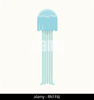 Cute cartoon Quallen Charakter. Stockfoto