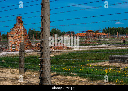 Blick auf den Birkenau Kommandant Büro- und Gehäuse für den SS-Mann, Polen Stockfoto