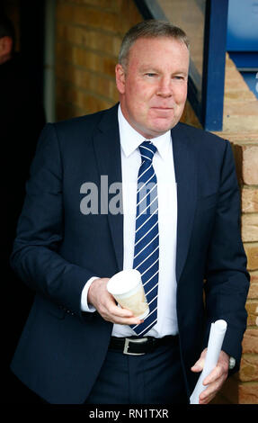 Southend, 16 Februar, 2019 Kenny Jackett Manager von Portsmouth während Sky Bet Liga eine Übereinstimmung zwischen den Southend United und Portsmouth an Wurzeln Hall Boden, Southend, England am 16. Feb 2019. Kredit Aktion Foto Sport Stockfoto