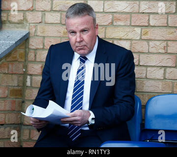 Southend, 16 Februar, 2019 Kenny Jackett Manager von Portsmouth während Sky Bet Liga eine Übereinstimmung zwischen den Southend United und Portsmouth an Wurzeln Hall Boden, Southend, England am 16. Feb 2019. Kredit Aktion Foto Sport Stockfoto