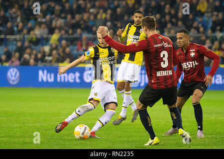 Arnheim, 16-02-2019, Stadion Gelredome, Saison 2018 / 2019, der niederländischen Eredivisie, Vitesse Spieler Max Clark zählen die 3-1 während dem Spiel Vitesse - Willem II Stockfoto