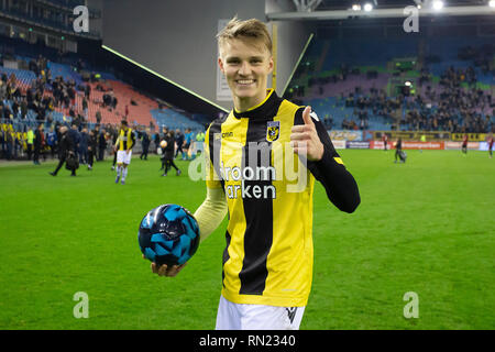 Arnheim, 16-02-2019, Stadion Gelredome, Saison 2018 / 2019, der niederländischen Eredivisie, Vitesse Spieler Martin Odegaard während dem Spiel Vitesse - Willem II Stockfoto