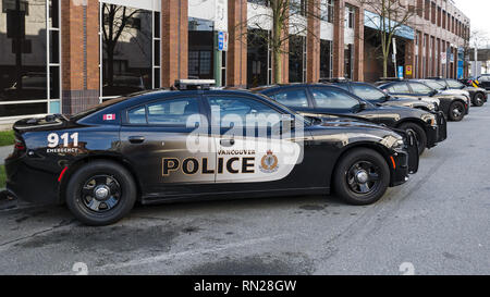 Vancouver, British Columbia, Kanada. Jan, 2019 19. Vancouver Police Department (VPD) Fahrzeuge neben der Abteilung Cambie Street, Vancouver, B.C. geparkt am Samstag, 19. Januar 2019. Credit: bayne Stanley/ZUMA Draht/Alamy leben Nachrichten Stockfoto