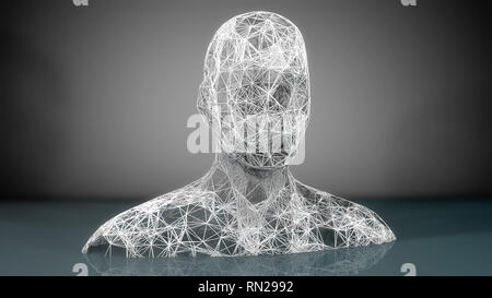 3D-Render menschliche Figur mit Linien Stockfoto