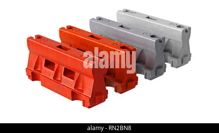 Barrier Straße Grenze Straße Zeichen gesetzt. 3D-Rendering Stockfoto