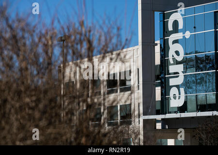 Ein logo Zeichen außerhalb des Hauptquartiers der ciena Corporation in Hanover, Maryland am 9. Februar 2019. Stockfoto