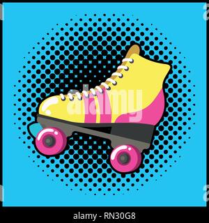 Retro skate Pop Art Stil Stock Vektor