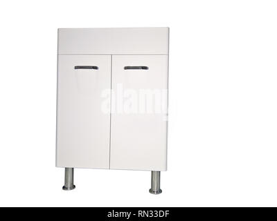 Montierte Gehäuse für Waschbecken in Weiß Stockfoto