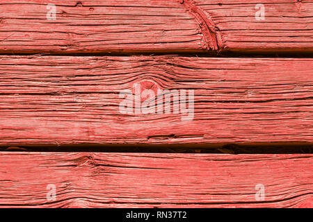 Alte verwitterte Holzbrett Hintergrund in lebende Korallen, Holz- Struktur Wand Hintergrund gemalt Stockfoto