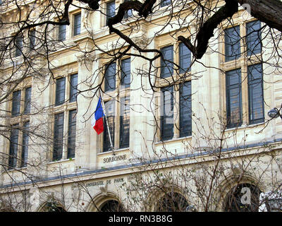 Université de Paris-Sorbonne, Rue des Ecoles, 5. Arrondissement, Paris, Frankreich: Fassade Detail Stockfoto