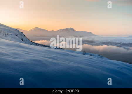 Fjellheisen. Stadt Tromsø Sicht Stockfoto