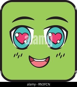 Platz emoticon Gesichtsausdruck Stock Vektor