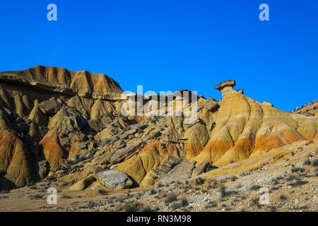 Las Bardenas Reales Wüste. Navarra, Spanien. Stockfoto