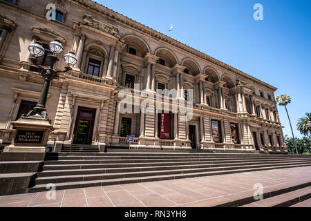 3. Januar 2019, Melbourne, Australien: Außenansicht des alten Schatzkammer Gebäude, das jetzt in ein Museum der Geschichte von Melbourne in Melbourne, Victoria gedreht Stockfoto