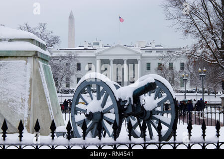 General Andrew Jackson Statue, Park Lafayette, White House USA winter Stockfoto