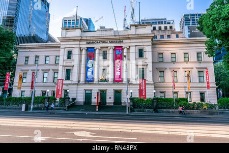2. Januar 2019, Melbourne, Australien: Außenansicht des Immigration Museum im alten Zollhaus Gebäude in Melbourne, Victoria, Australien Stockfoto