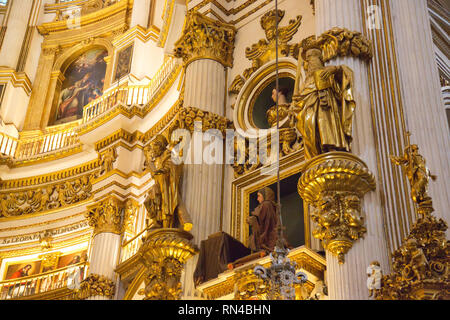 Granada, Spain-October 15, 2017: Die exquisite Innenausstattung von Sehenswürdigkeiten Granada Royal Kathedrale Stockfoto