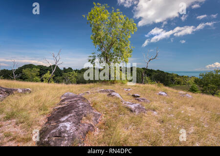 Bukit Kubong ist bei 148 m über dem Meeresspiegel und es ist ein beliebter Ort zum Wandern in Labuan Island. Stockfoto